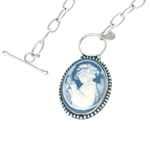 Load image into Gallery viewer, One Stone One Design Blue Replica Cameo Argentium Silver