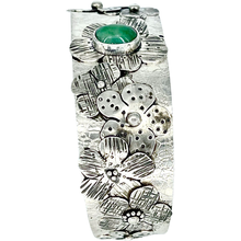 Load image into Gallery viewer, Defiance Collection-Holy Cross Cuff Argentium Bracelet, Aventurine