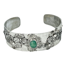 Load image into Gallery viewer, Defiance Collection-Holy Cross Cuff Argentium Bracelet, Aventurine