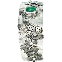 Load image into Gallery viewer, Defiance Collection-Holy Cross Cuff Argentium Bracelet, Aventurine