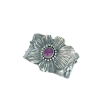 Load image into Gallery viewer, Defiance Collection-Glenwood Cuff Bracelet, Argentium Silver, Ruby