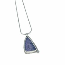 Load image into Gallery viewer, One Stone One Design Agate Pendant, White Topaz