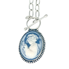 Load image into Gallery viewer, One Stone One Design Blue Replica Cameo Argentium Silver