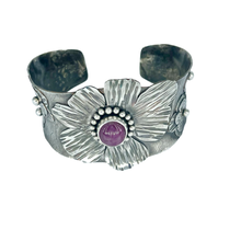 Load image into Gallery viewer, Defiance Collection-Glenwood Cuff Bracelet, Argentium Silver, Ruby