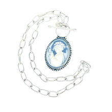 Load image into Gallery viewer, One Stone One Design Blue Replica Cameo Argentium Silver
