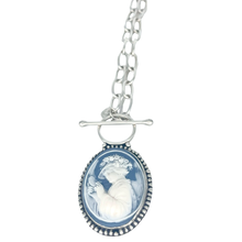 Load image into Gallery viewer, One Stone One Design Blue Replica Cameo Argentium Silver