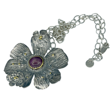 Load image into Gallery viewer, The Defiance Collection-The Glenwood Pendant Argentium Silver, 22K Yellow Gold, Star Ruby