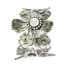 Load image into Gallery viewer, Defiance Collection-Glenwood Cuff Bracelet, Argentium Silver, 18K Yellow Gold, VS2 G 2mm Diamond