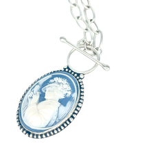 Load image into Gallery viewer, One Stone One Design Blue Replica Cameo Argentium Silver