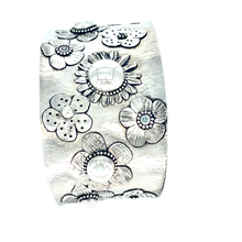 Load image into Gallery viewer, Defiance Collection-Holy Cross Cuff Argentium Bracelet, Blue Zircon