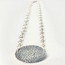 Load image into Gallery viewer, Sea Rock Oval Necklace - .999 Fine Silver, Cubic Zirconia