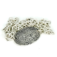 Load image into Gallery viewer, Sea Rock Oval Necklace - .999 Fine Silver, Cubic Zirconia