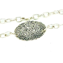 Load image into Gallery viewer, Sea Rock Oval Necklace - .999 Fine Silver, Cubic Zirconia