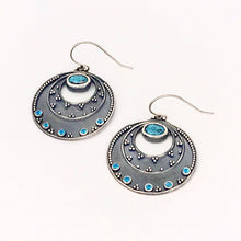 Load image into Gallery viewer, Night Sky Earrings - Argentium Silver, Blue Topaz, Turquoise