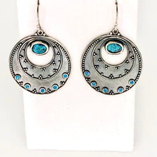Load image into Gallery viewer, Night Sky Earrings - Argentium Silver, Blue Topaz, Turquoise