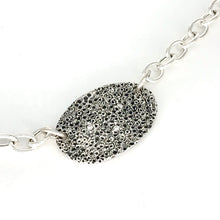 Load image into Gallery viewer, Sea Rock Oval Necklace - .999 Fine Silver, Cubic Zirconia