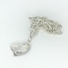Load image into Gallery viewer, Sea Rock Heart Pendant- .999 Fine Silver, Cubic Zirconia