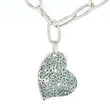 Load image into Gallery viewer, Sea Rock Heart Pendant- .999 Fine Silver, Cubic Zirconia