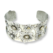 Load image into Gallery viewer, Defiance Collection-Holy Cross Cuff Argentium, 22K Gold, Diamond- Bespoke only