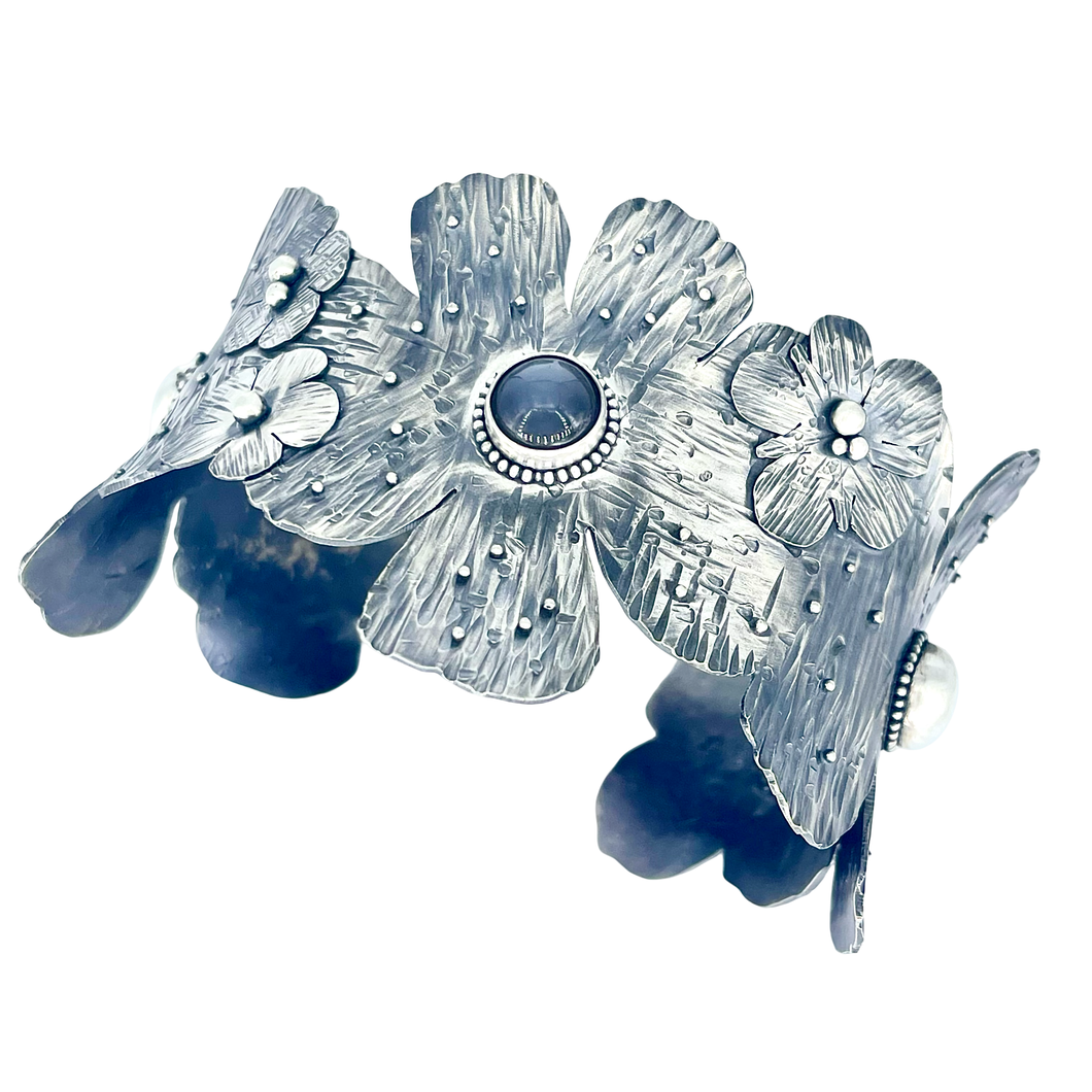 Defiance Collection-Glenwood Cuff Bracelet, Argentium Silver, Moonstone