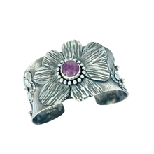 Load image into Gallery viewer, Defiance Collection-Glenwood Cuff Bracelet, Argentium Silver, Ruby
