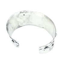 Load image into Gallery viewer, Defiance Collection-Holy Cross Cuff Argentium Bracelet, Blue Zircon
