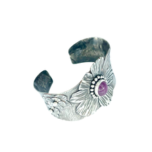 Load image into Gallery viewer, Defiance Collection-Glenwood Cuff Bracelet, Argentium Silver, Ruby
