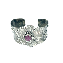 Load image into Gallery viewer, Defiance Collection-Glenwood Cuff Bracelet, Argentium Silver, Ruby
