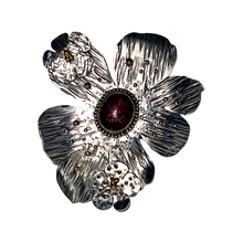Load image into Gallery viewer, Defiance Collection-The Glenwood Pendant Argentium Silver, 22K yellow Gold, Star Ruby
