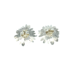 Load image into Gallery viewer, Defiance Collection- Rouge Daisy Argentium Earring, London Blue Topaz
