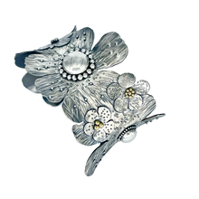 Load image into Gallery viewer, Defiance Collection-Glenwood Cuff Bracelet, Argentium Silver, 18K Yellow Gold
