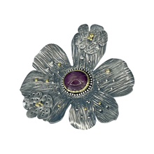 Load image into Gallery viewer, Defiance Collection-The Glenwood Pendant Argentium Silver, 22K yellow Gold, Star Ruby
