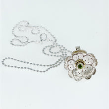 Load image into Gallery viewer, Garden Party 2.0 Pendant- Argentium Silver, 18K Gold ,Peridot
