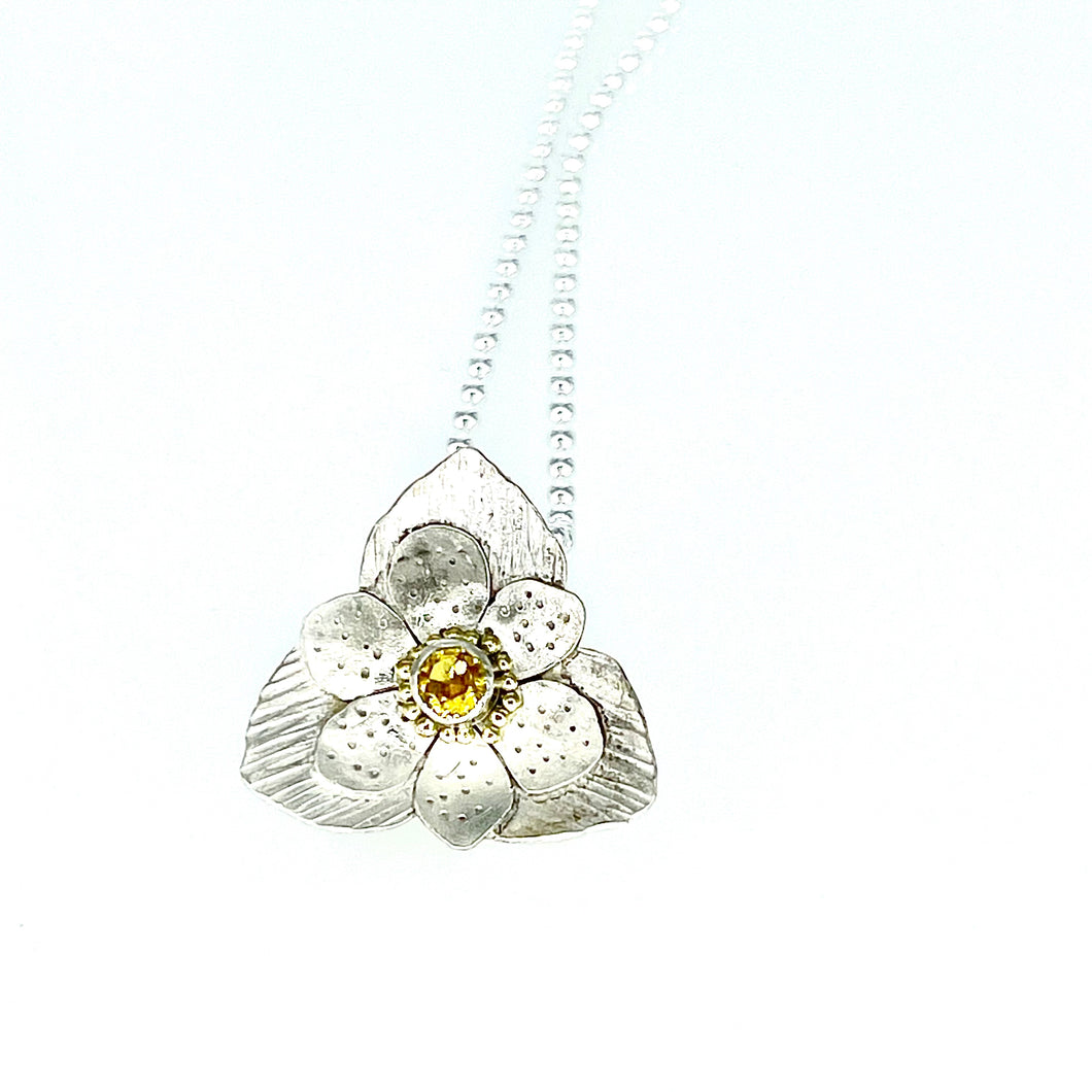 Garden Party 2.0 Pendant-Argentium Silver 18K gold Honey Topaz