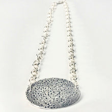 Load image into Gallery viewer, Sea Rock Oval Necklace - .999 Fine Silver, Cubic Zirconia
