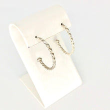 Load image into Gallery viewer, Earrings: Twisted Half Hoop - Argentium Silver
