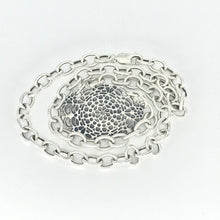 Load image into Gallery viewer, Garden Party Oval Pendant _ .999 Fine Silver, Cubic Zirconia
