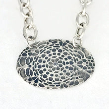 Load image into Gallery viewer, Garden Party Oval Pendant _ .999 Fine Silver, Cubic Zirconia

