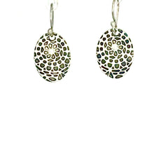 Load image into Gallery viewer, Garden Party Oval Earring -.999 Fine Silver, Cubic Zirconia
