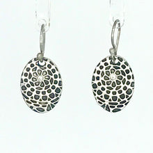 Load image into Gallery viewer, Garden Party Oval Earring -.999 Fine Silver, Cubic Zirconia
