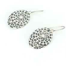 Load image into Gallery viewer, Garden Party Oval Earring -.999 Fine Silver, Cubic Zirconia
