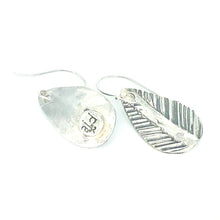 Load image into Gallery viewer, Fated Feather Teardrop Earring - .999 Fine Silver, Cubic Zirconia
