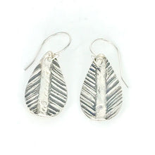 Load image into Gallery viewer, Fated Feather Teardrop Earring - .999 Fine Silver, Cubic Zirconia
