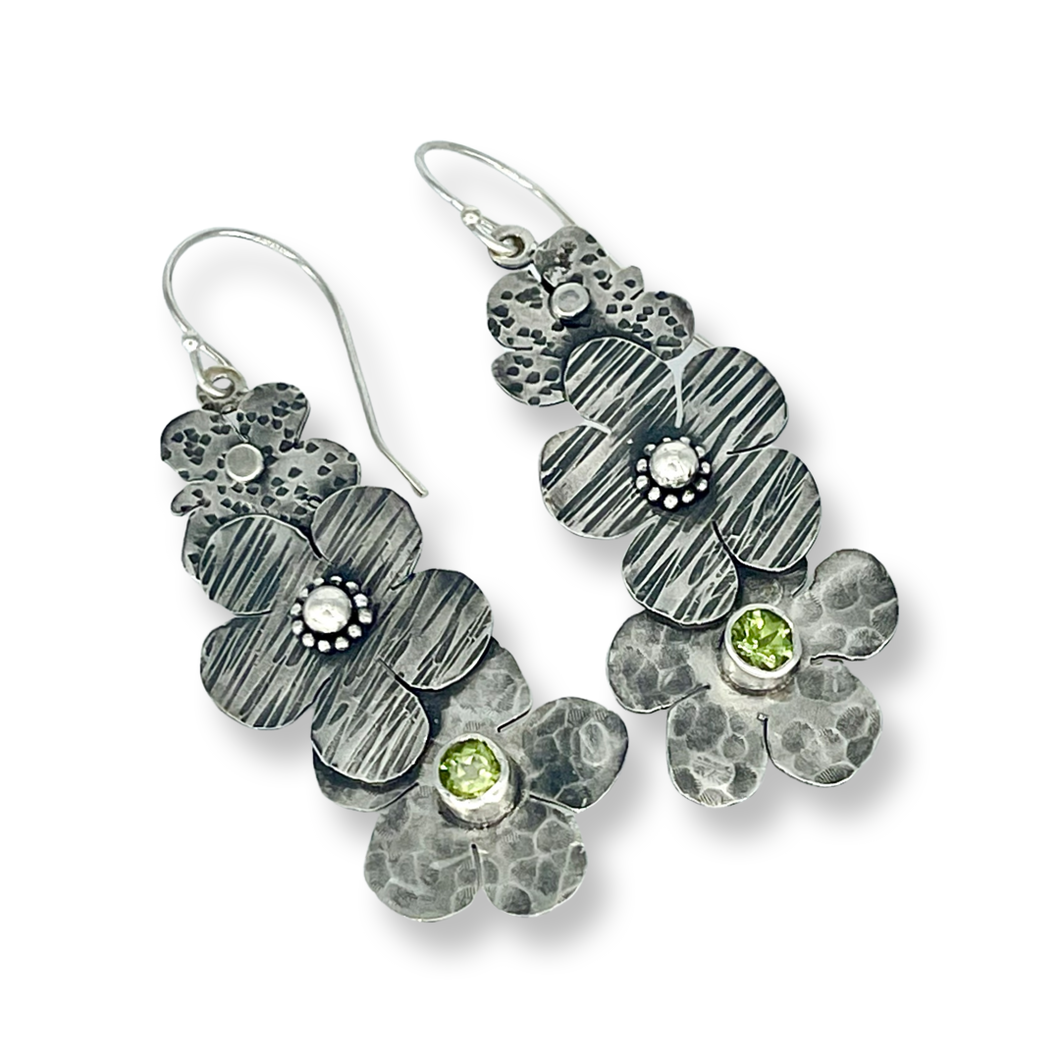 Defiance Collection- Waterfall Earring Argentium, Peridot