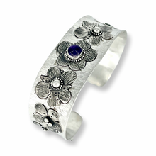 Load image into Gallery viewer, Defiance Collection-Holy Cross Cuff Bracelet, Argentium Silver, Amethyst
