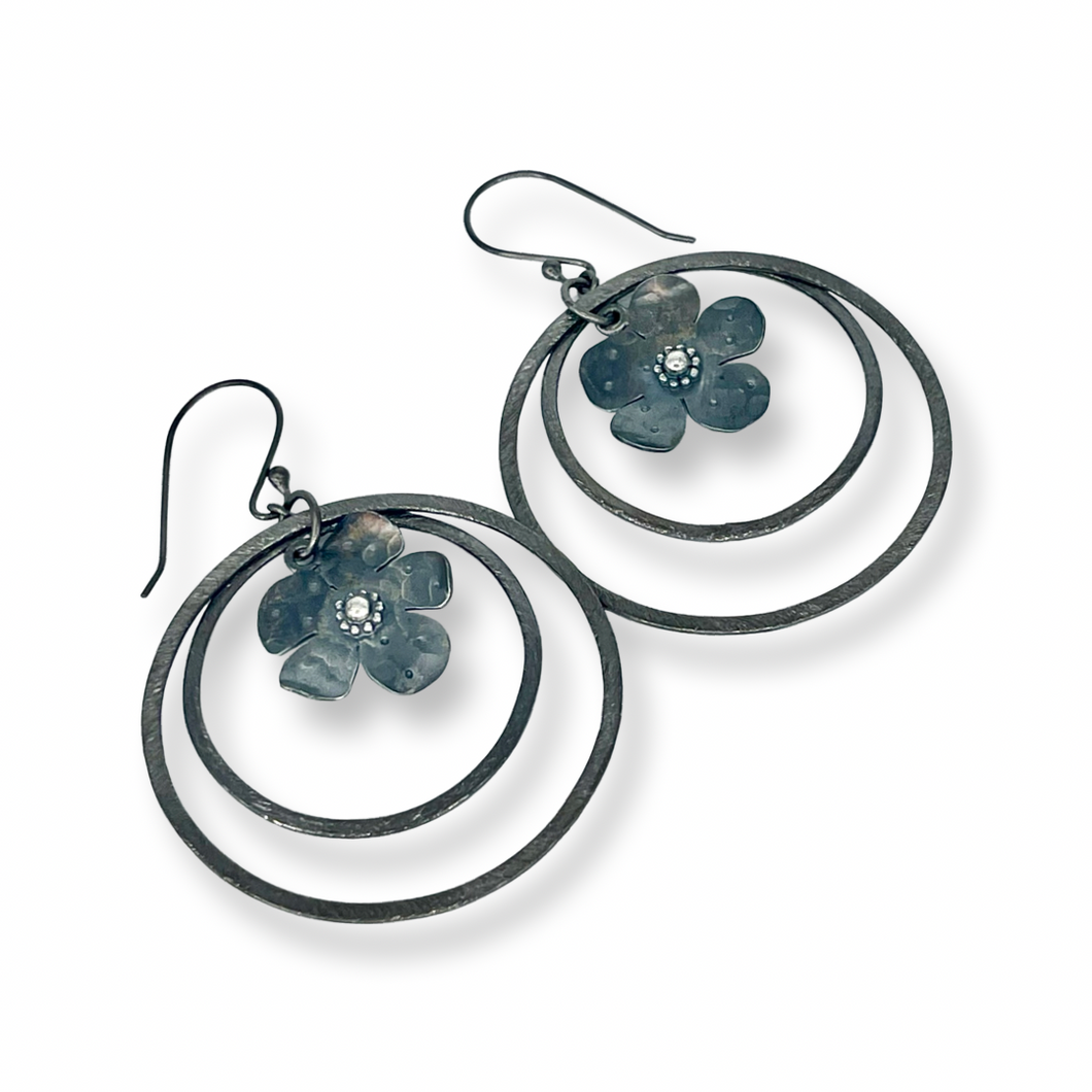 Defiance Collection-Wild Flower Loop Earring Argentium Silver