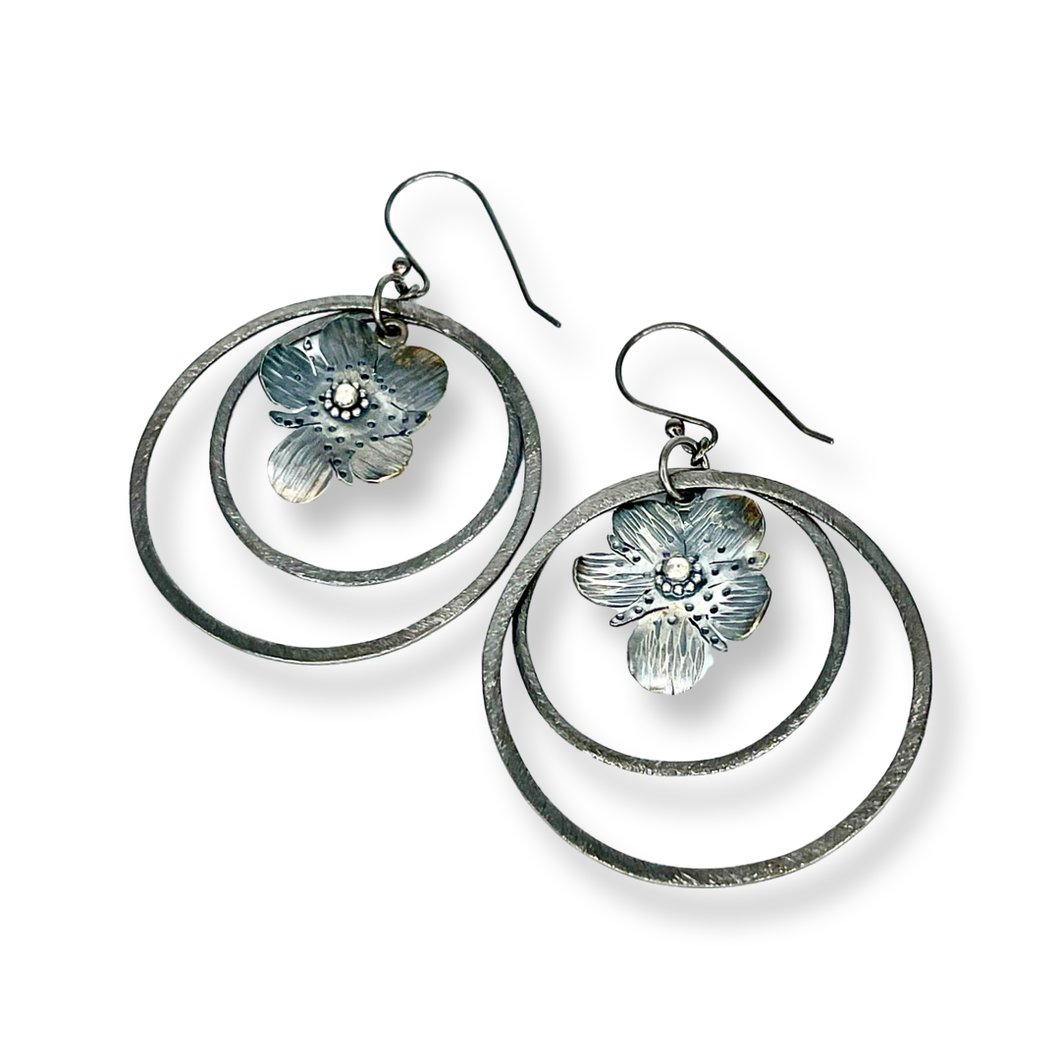 Defiance Collection-Wild Flower Loop Earring Argentium Silver