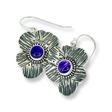 Load image into Gallery viewer, Defiance Collection-Blanca Peak Wild Flower Earrings Argentiun Silver,Amtheyst
