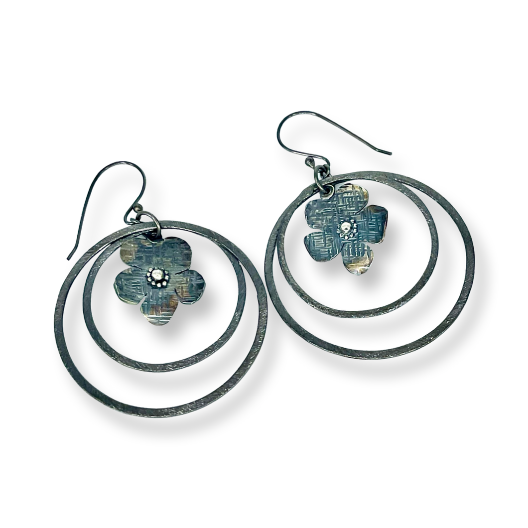 Defiance Collection-Wild Flower Loop Earring Argentium Silver