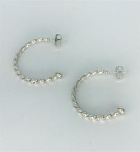 Load image into Gallery viewer, Earrings: Twisted Half Hoop - Argentium Silver
